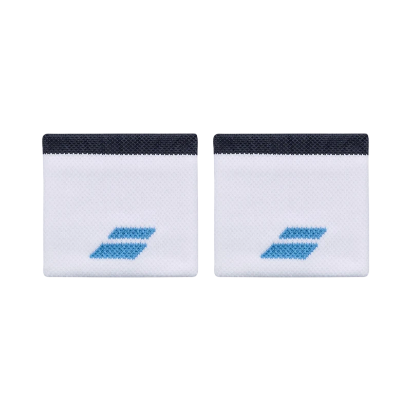 BABOLAT LOGO WRISTBAND _ White/Drive Blue