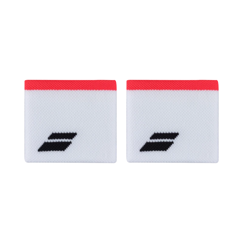 BABOLAT LOGO WRISTBAND _ White/Strike Red