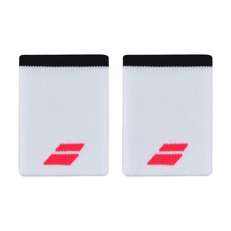 BABOLAT LOGO JUMBO WRISTBAND _ White/Strike Red