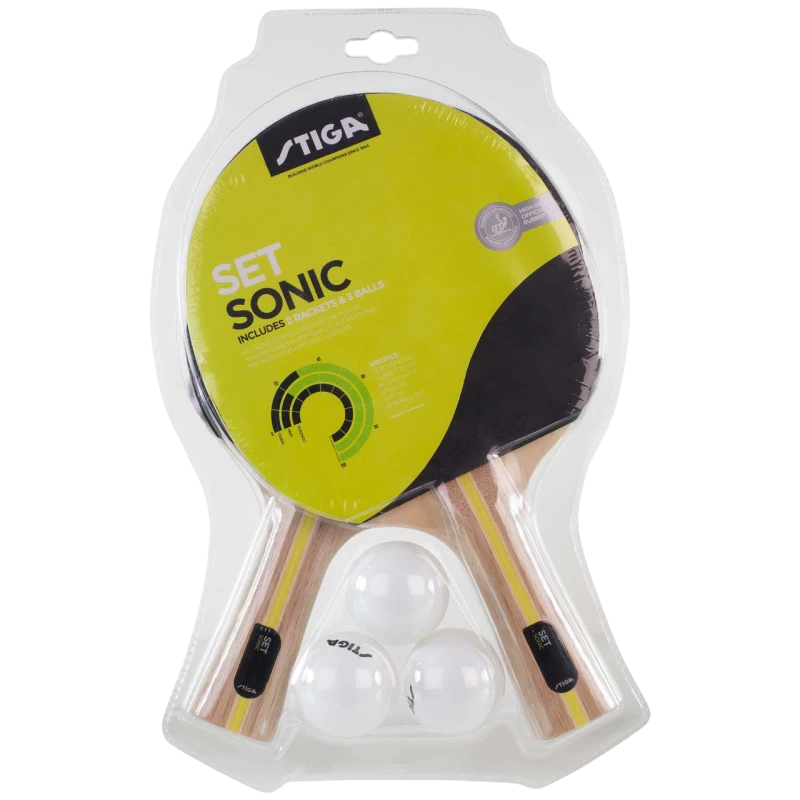 STIGA Set Sonic 2TT Bats + 3 Balls
